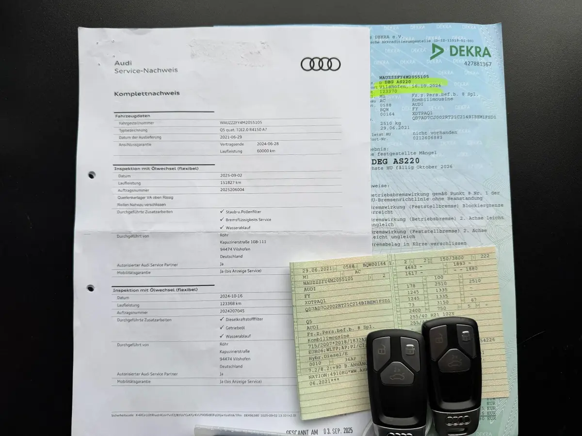 Audi Q5 2021 г., сив, документи, снимка 16 от 17