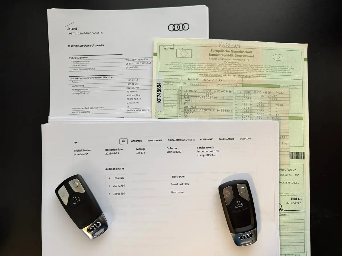 Audi Q5 2022 г., тъмно сив, документи, снимка 16 от 17